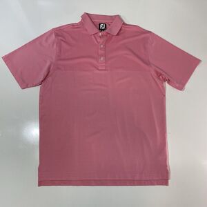 FootJoy FJ Men’s Golf Polo Shirt Salmon Pink Performance Stretch Sz Large